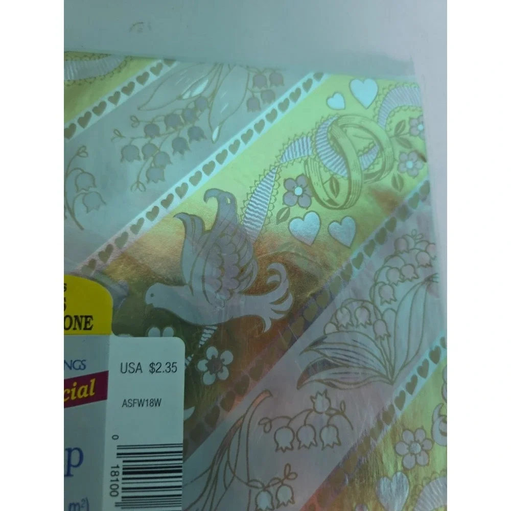 American Greeting Gift Wrap Unique And Special Gold Doves Wedding